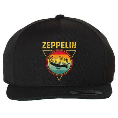 Retro Zeppelin Funny Dirigible Blimp Airship 70s 80s Wool Snapback Cap