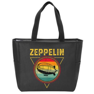 Retro Zeppelin Funny Dirigible Blimp Airship 70s 80s Zip Tote Bag