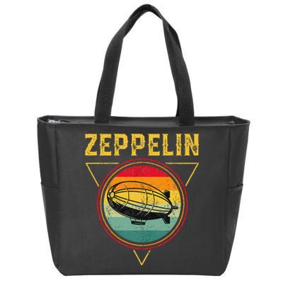 Retro Zeppelin Funny Dirigible Blimp Airship 70s 80s Zip Tote Bag