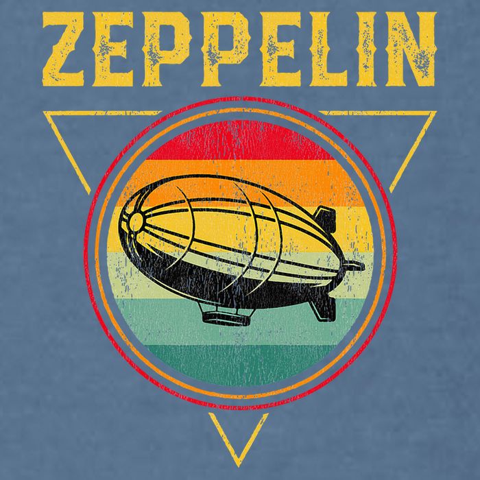 Retro Zeppelin Funny Dirigible Blimp Airship 70s 80s Garment-Dyed Sweatshirt