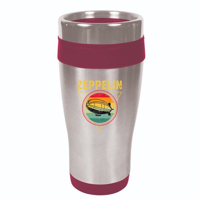 Retro Zeppelin Funny Dirigible Blimp Airship 70s 80s 16oz Travel Tumbler