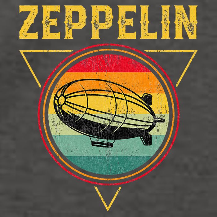 Retro Zeppelin Funny Dirigible Blimp Airship 70s 80s Vector Backpack