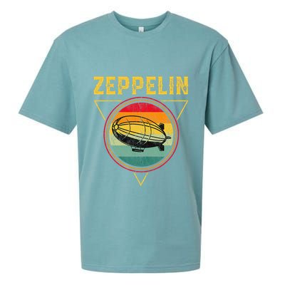 Retro Zeppelin Funny Dirigible Blimp Airship 70s 80s Sueded Cloud Jersey T-Shirt