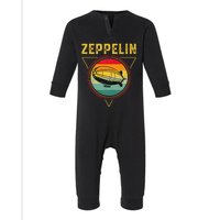 Retro Zeppelin Funny Dirigible Blimp Airship 70s 80s Infant Fleece One Piece