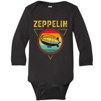 Retro Zeppelin Funny Dirigible Blimp Airship 70s 80s Baby Long Sleeve Bodysuit