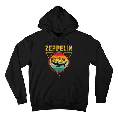 Retro Zeppelin Funny Dirigible Blimp Airship 70s 80s Hoodie