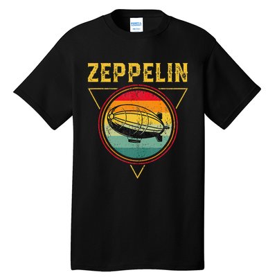 Retro Zeppelin Funny Dirigible Blimp Airship 70s 80s Tall T-Shirt