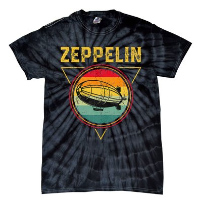 Retro Zeppelin Funny Dirigible Blimp Airship 70s 80s Tie-Dye T-Shirt