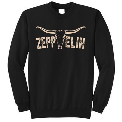 Retro Zeppelin First Name Pride Vintage Apparel Bull Skull Sweatshirt