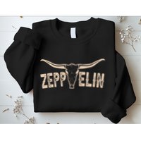 Retro Zeppelin First Name Pride Vintage Apparel Bull Skull Sweatshirt
