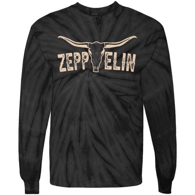 Retro Zeppelin First Name Pride Vintage Apparel Bull Skull Tie-Dye Long Sleeve Shirt