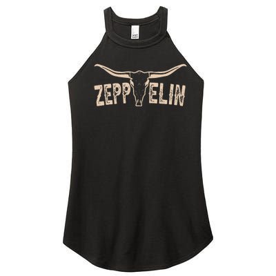 Retro Zeppelin First Name Pride Vintage Apparel Bull Skull Women’s Perfect Tri Rocker Tank