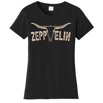 Retro Zeppelin First Name Pride Vintage Apparel Bull Skull Women's T-Shirt