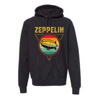 Retro Zeppelin Funny Dirigible Blimp Airship 70s 80s Premium Hoodie