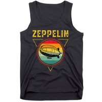 Retro Zeppelin Funny Dirigible Blimp Airship 70s 80s Tank Top