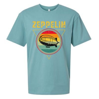 Retro Zeppelin Funny Dirigible Blimp Airship 70s 80s Sueded Cloud Jersey T-Shirt