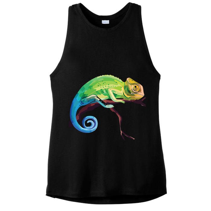 Reptile Zoo Keeper Gift Idea Lizard Safari Chameleon Ladies PosiCharge Tri-Blend Wicking Tank