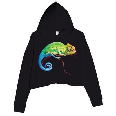 Reptile Zoo Keeper Gift Idea Lizard Safari Chameleon Crop Fleece Hoodie