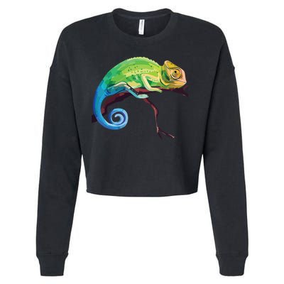 Reptile Zoo Keeper Gift Idea Lizard Safari Chameleon Cropped Pullover Crew