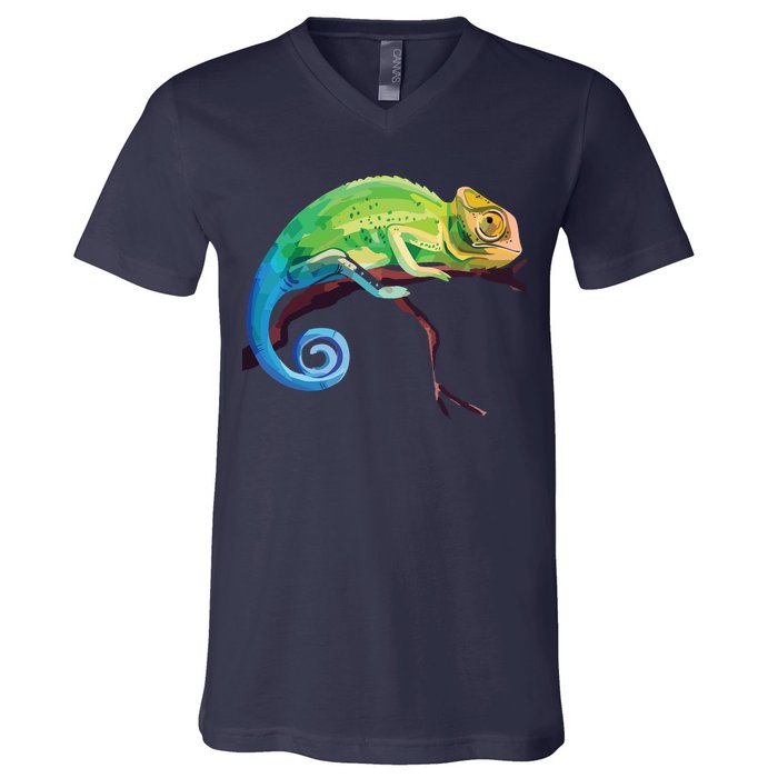 Reptile Zoo Keeper Gift Idea Lizard Safari Chameleon V-Neck T-Shirt