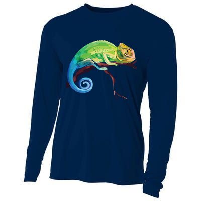 Reptile Zoo Keeper Gift Idea Lizard Safari Chameleon Cooling Performance Long Sleeve Crew