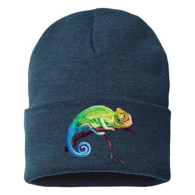Reptile Zoo Keeper Gift Idea Lizard Safari Chameleon Sustainable Knit Beanie