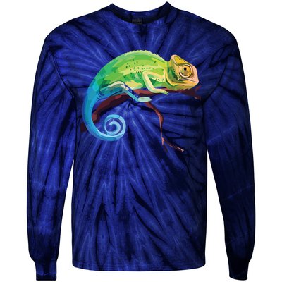 Reptile Zoo Keeper Gift Idea Lizard Safari Chameleon Tie-Dye Long Sleeve Shirt