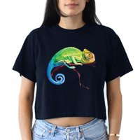 Reptile Zoo Keeper Gift Idea Lizard Safari Chameleon Crop Top