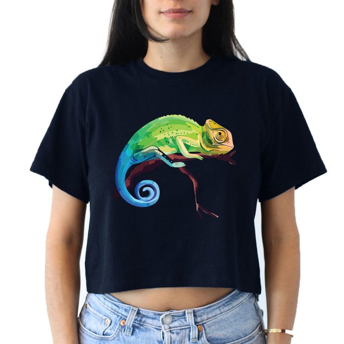 Reptile Zoo Keeper Gift Idea Lizard Safari Chameleon Crop Top