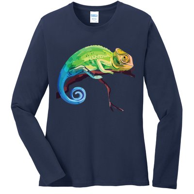Reptile Zoo Keeper Gift Idea Lizard Safari Chameleon Ladies Long Sleeve Shirt