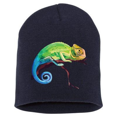 Reptile Zoo Keeper Gift Idea Lizard Safari Chameleon Short Acrylic Beanie