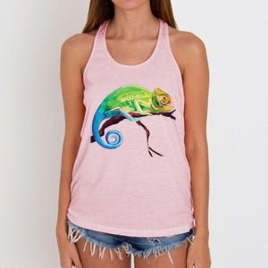 Reptile Zoo Keeper Gift Idea Lizard Safari Chameleon Women's Knotted Racerback Tank