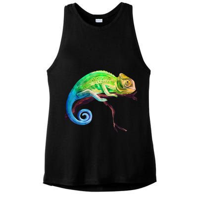 Reptile Zoo Keeper Idea Lizard Safari Chameleon Ladies PosiCharge Tri-Blend Wicking Tank