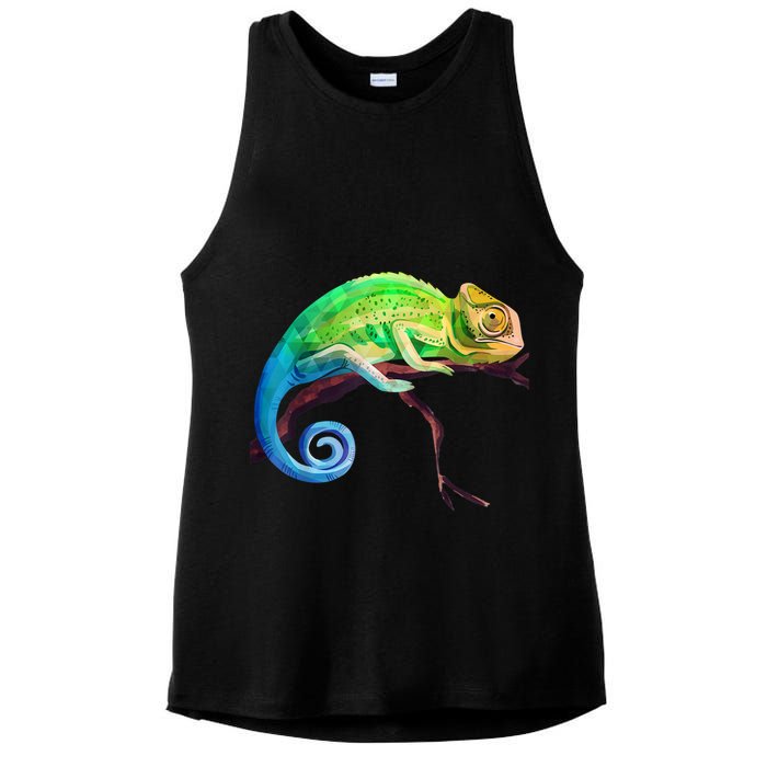 Reptile Zoo Keeper Idea Lizard Safari Chameleon Ladies PosiCharge Tri-Blend Wicking Tank