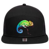 Reptile Zoo Keeper Idea Lizard Safari Chameleon 7 Panel Mesh Trucker Snapback Hat