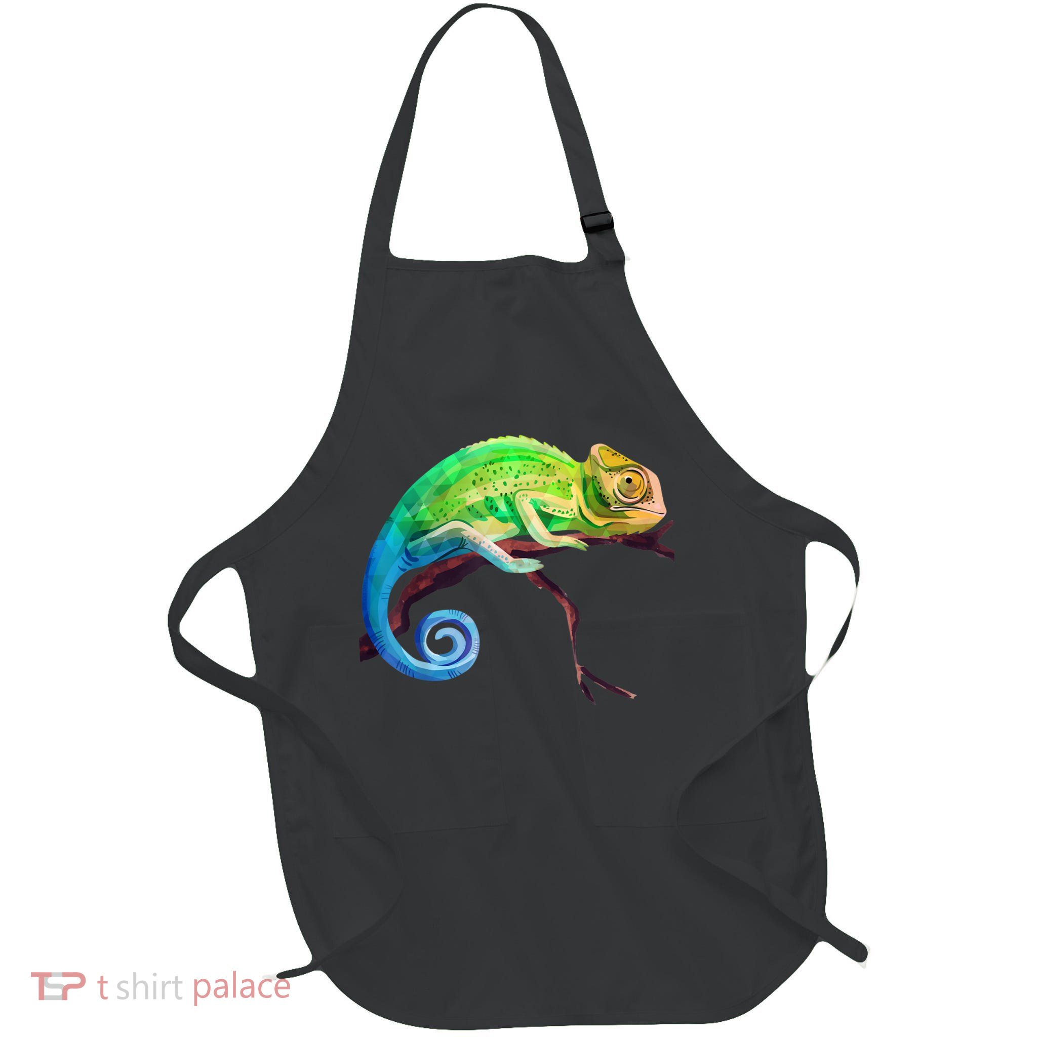 Reptile Zoo Keeper Idea Lizard Safari Chameleon Full-Length Apron With Pockets