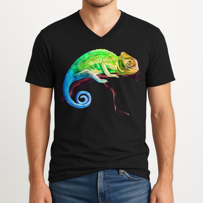 Reptile Zoo Keeper Idea Lizard Safari Chameleon V-Neck T-Shirt
