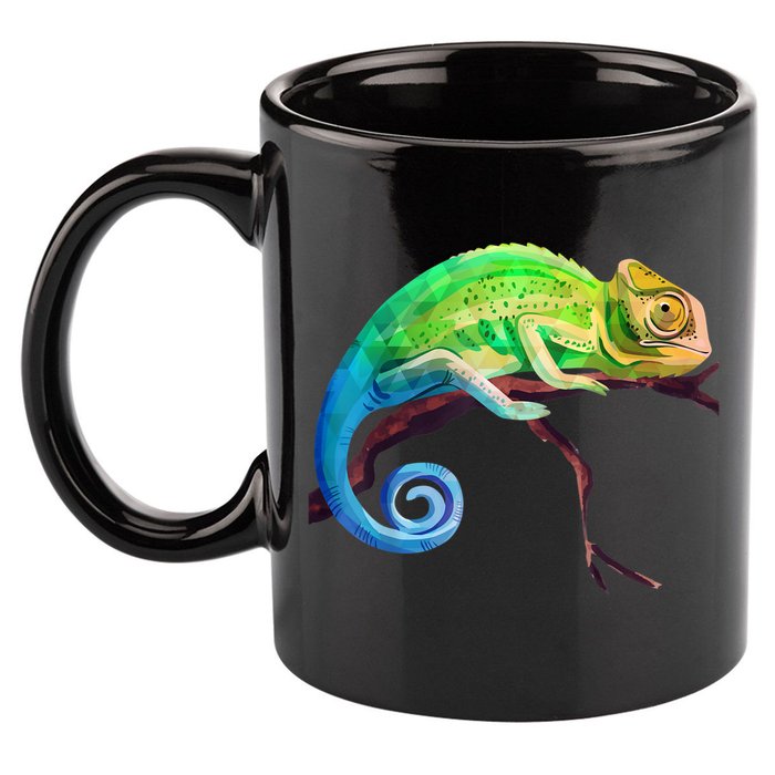 Reptile Zoo Keeper Idea Lizard Safari Chameleon 11oz C Handle Ceramic Mug