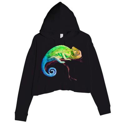 Reptile Zoo Keeper Idea Lizard Safari Chameleon Crop Fleece Hoodie