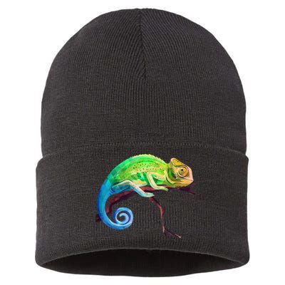 Reptile Zoo Keeper Idea Lizard Safari Chameleon Sustainable Knit Beanie