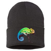 Reptile Zoo Keeper Idea Lizard Safari Chameleon Sustainable Knit Beanie