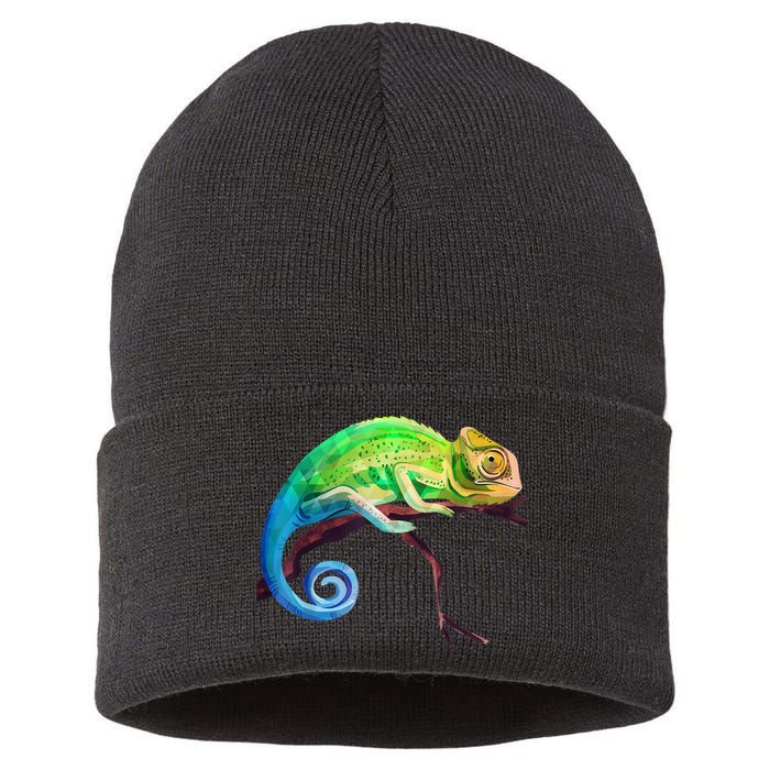 Reptile Zoo Keeper Idea Lizard Safari Chameleon Sustainable Knit Beanie