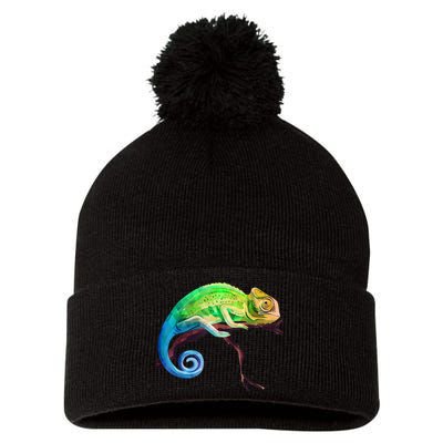 Reptile Zoo Keeper Idea Lizard Safari Chameleon Pom Pom 12in Knit Beanie