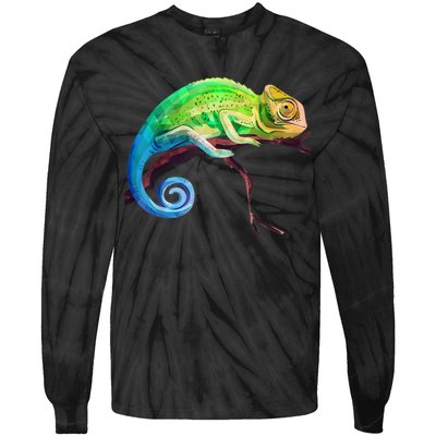 Reptile Zoo Keeper Idea Lizard Safari Chameleon Tie-Dye Long Sleeve Shirt