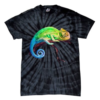 Reptile Zoo Keeper Idea Lizard Safari Chameleon Tie-Dye T-Shirt