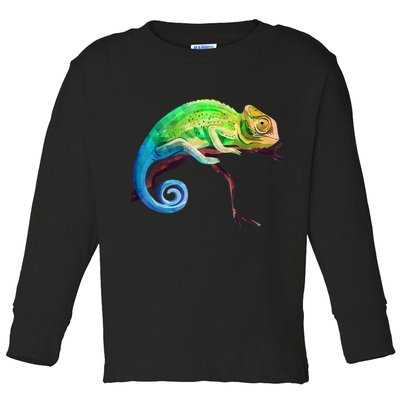 Reptile Zoo Keeper Idea Lizard Safari Chameleon Toddler Long Sleeve Shirt
