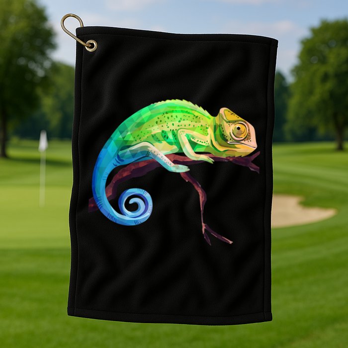 Reptile Zoo Keeper Idea Lizard Safari Chameleon Golf Towel
