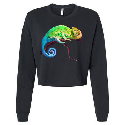 Reptile Zoo Keeper Idea Lizard Safari Chameleon Cropped Pullover Crew