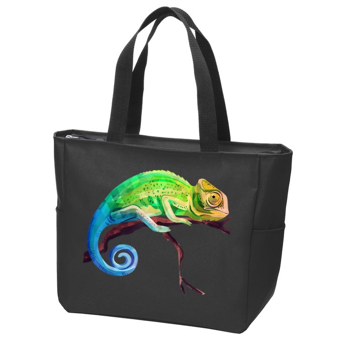 Reptile Zoo Keeper Idea Lizard Safari Chameleon Zip Tote Bag