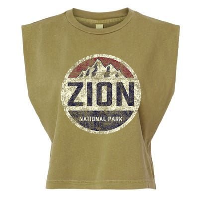 Retro Zion National Park Utah Mountain Hiking Garment-Dyed Women's Muscle Tee